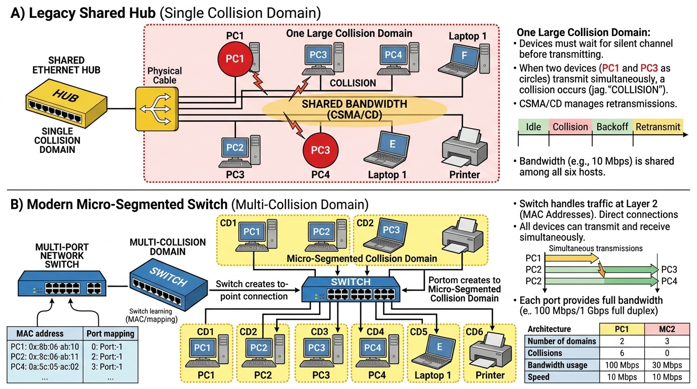 Reduce Collisions by Adding Switches