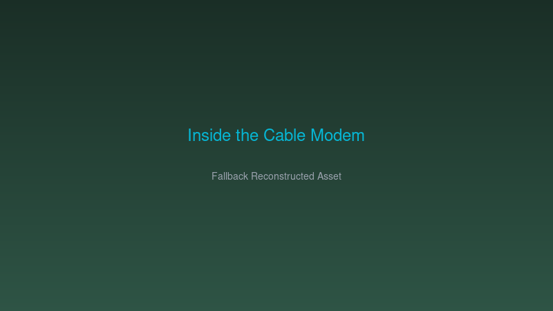 A diagram illustrating the internal components of a cable modem, including the tuner, MAC device, and microprocessor.